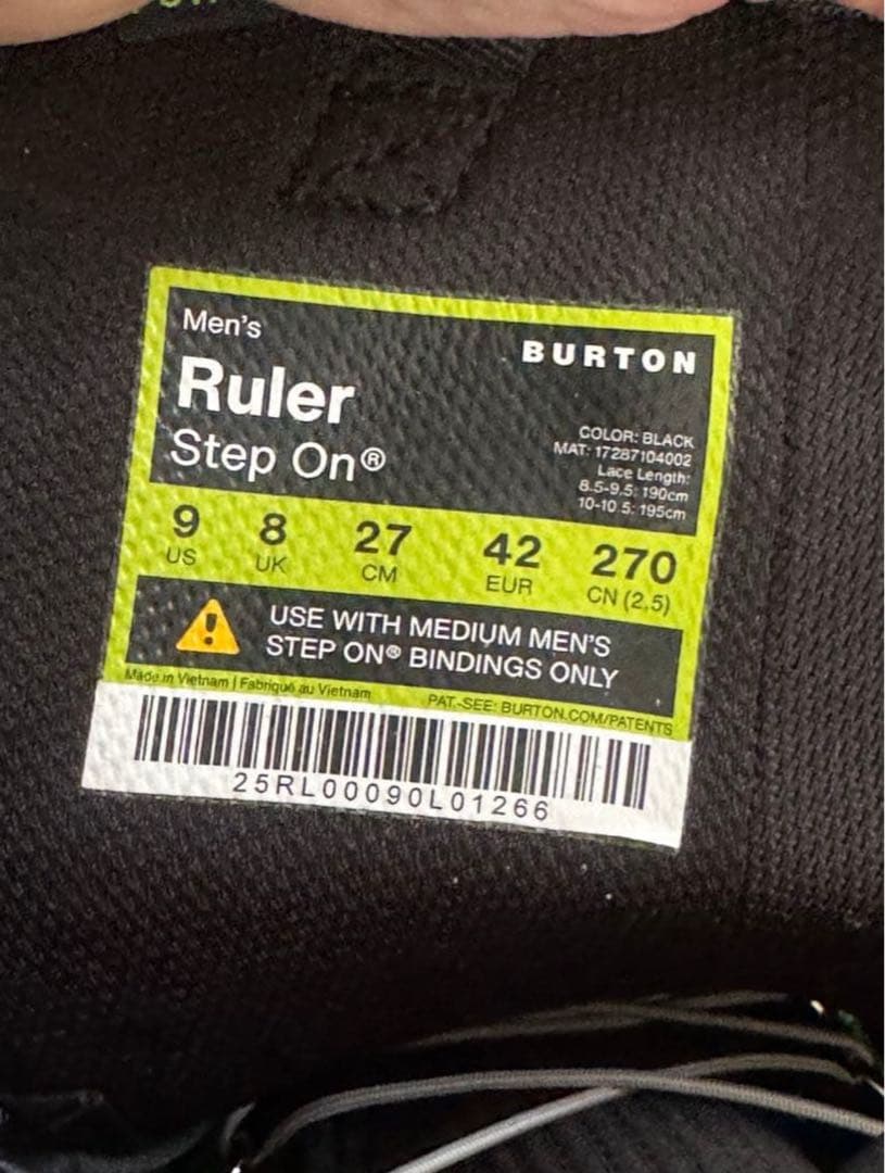 バートン　ステップオン　ブーツ　ルーラー　27