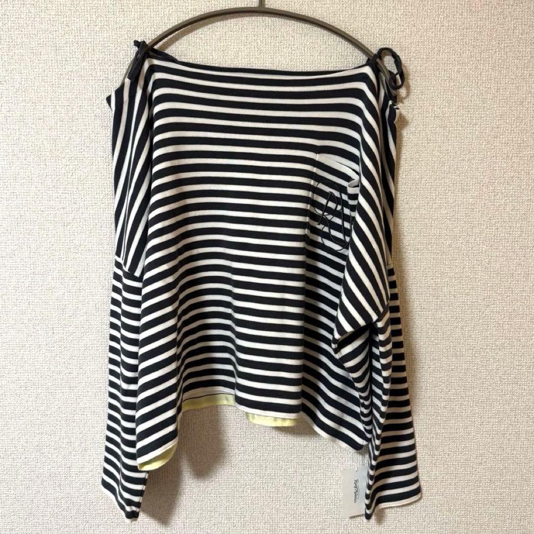 【新品】ロージーモンスター　ショルダーリボンエンブロイダリーロゴボーダーニット