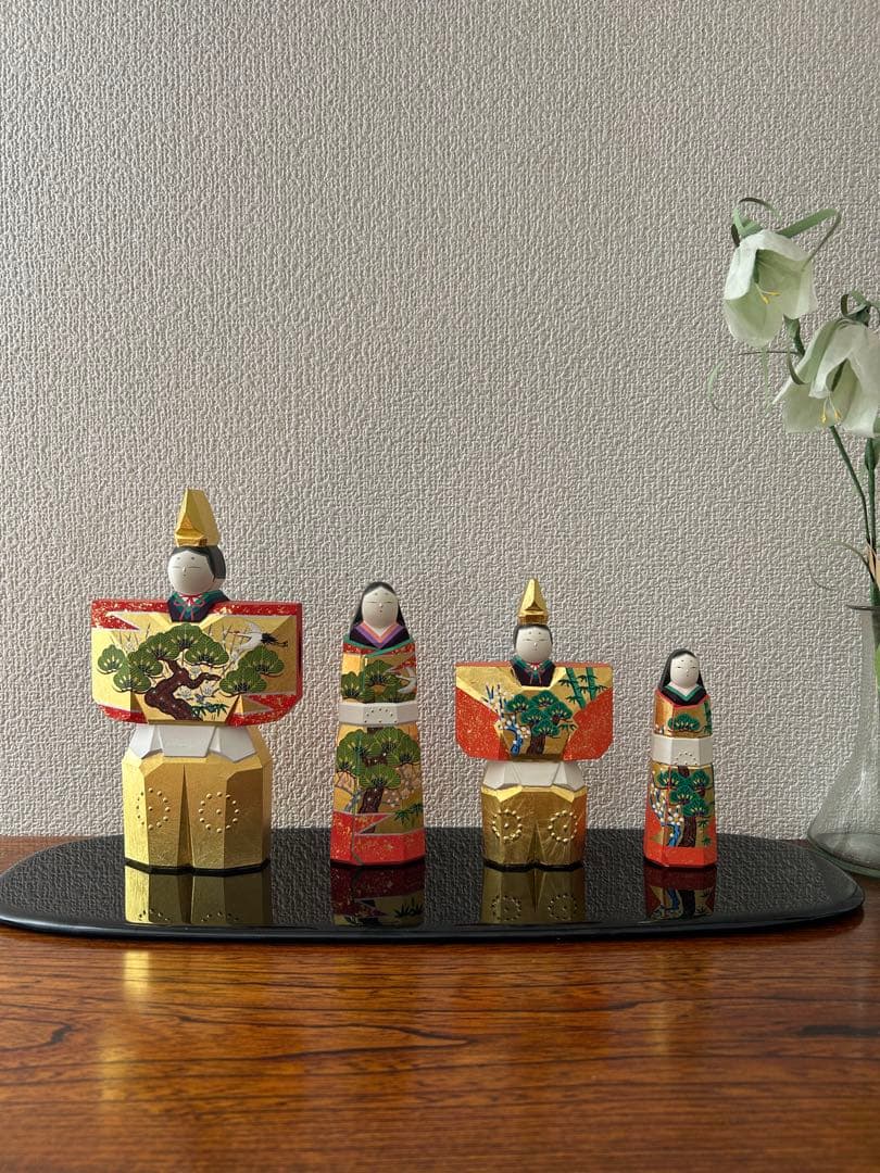 日本橋高島屋購入　最高級品　一刀彫　神泉　神泉作奈良　雛人形　立雛　20.5㎝