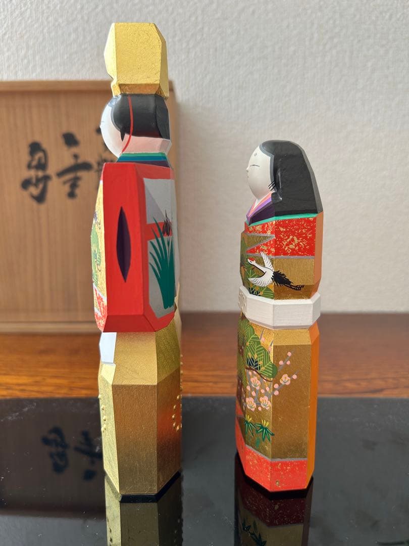 日本橋高島屋購入　最高級品　一刀彫　神泉　神泉作奈良　雛人形　立雛　20.5㎝