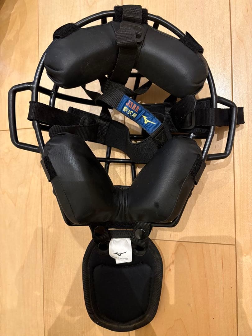 Mizuno キャッチャー用 ジュニア 黒 マスク スロートガード プロテクター