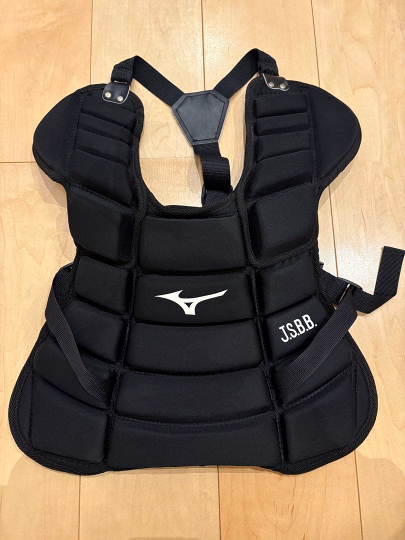 Mizuno キャッチャー用 ジュニア 黒 マスク スロートガード プロテクター