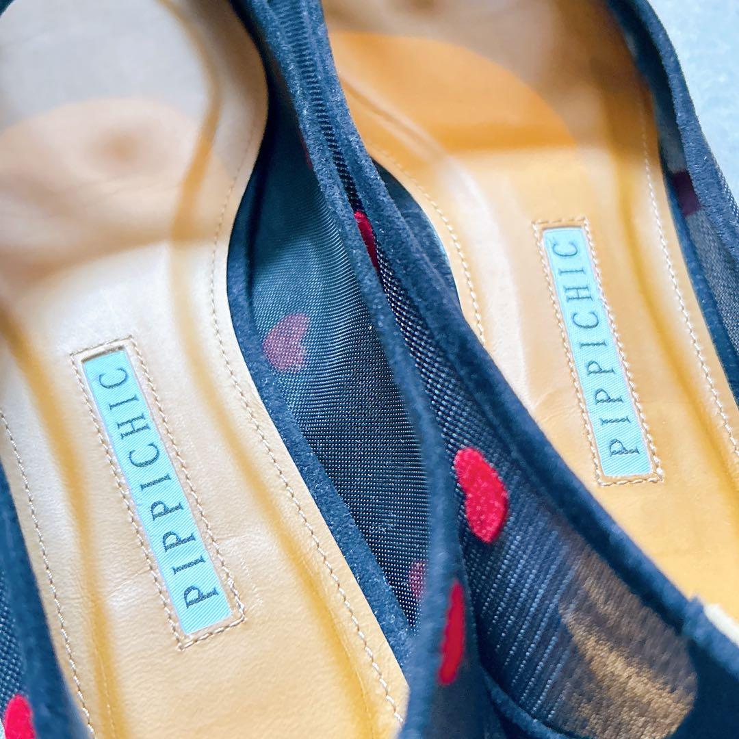 今期モデル PIPPICHIC ハート柄フラットシューズ　37