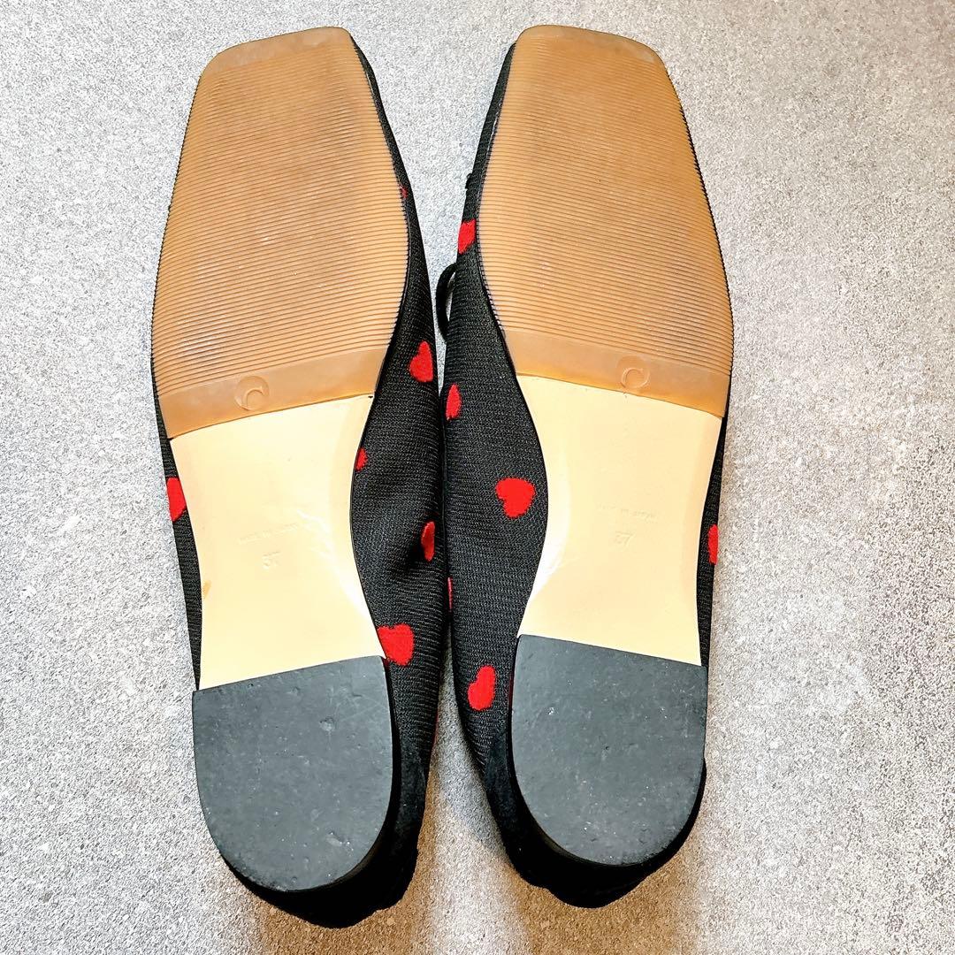 今期モデル PIPPICHIC ハート柄フラットシューズ　37