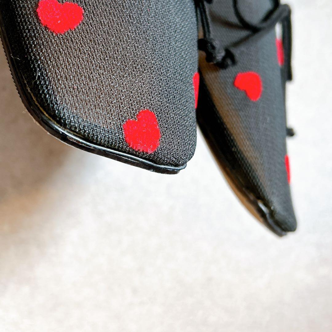 今期モデル PIPPICHIC ハート柄フラットシューズ　37