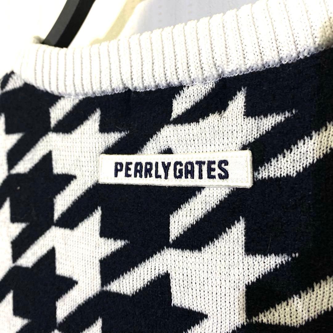 PEARLY GATES パーリーゲイツ 千鳥柄 ウール混 ニット 4