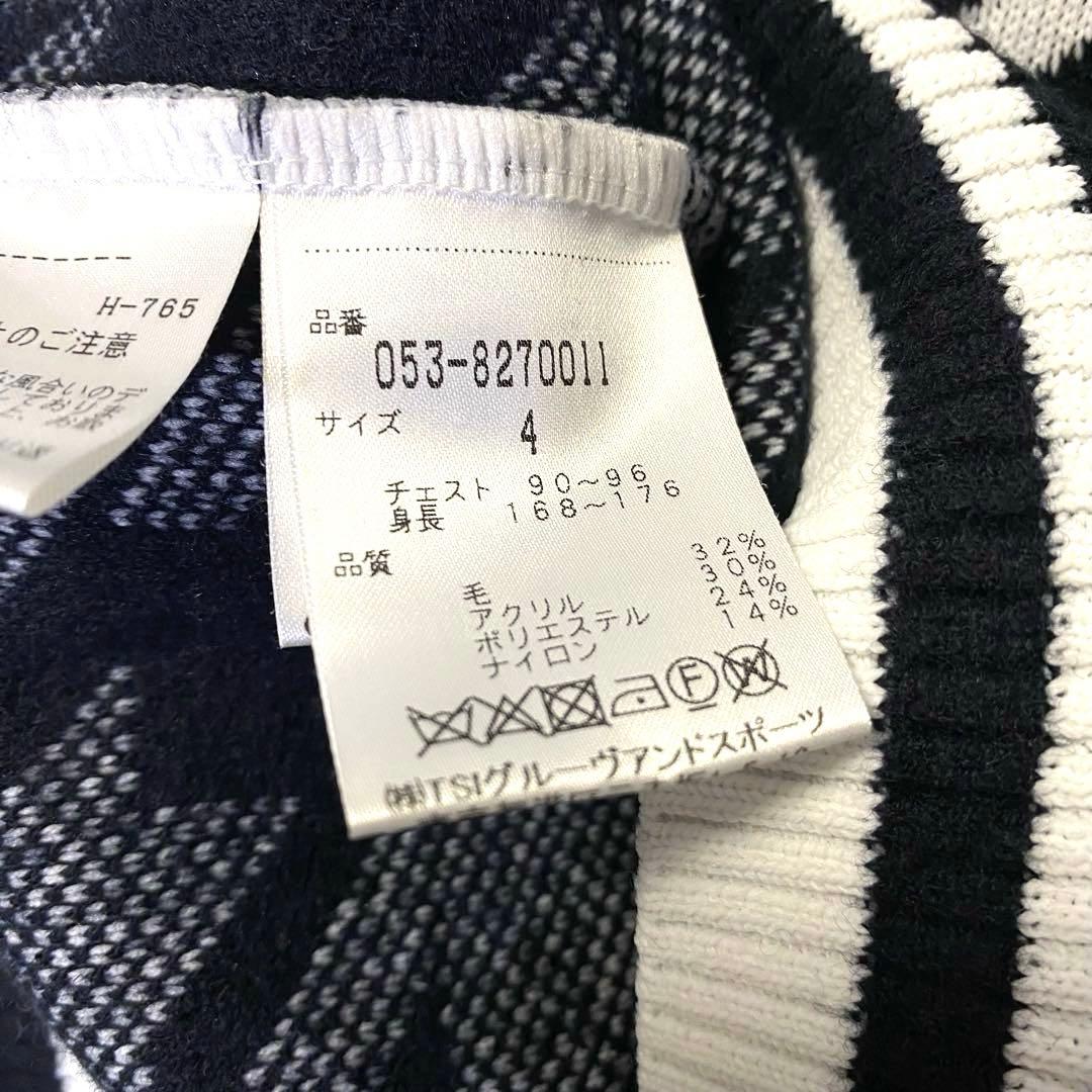 PEARLY GATES パーリーゲイツ 千鳥柄 ウール混 ニット 4