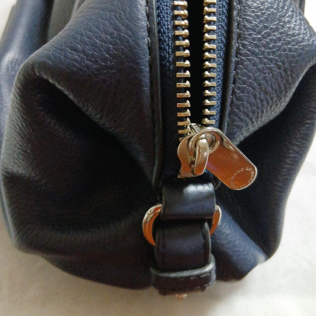 最終値下げ♪ネイビー レザー ショルダーバッグ