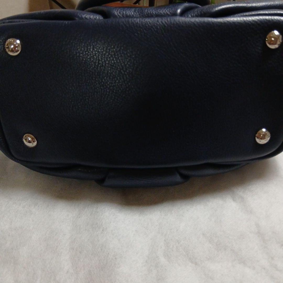 最終値下げ♪ネイビー レザー ショルダーバッグ