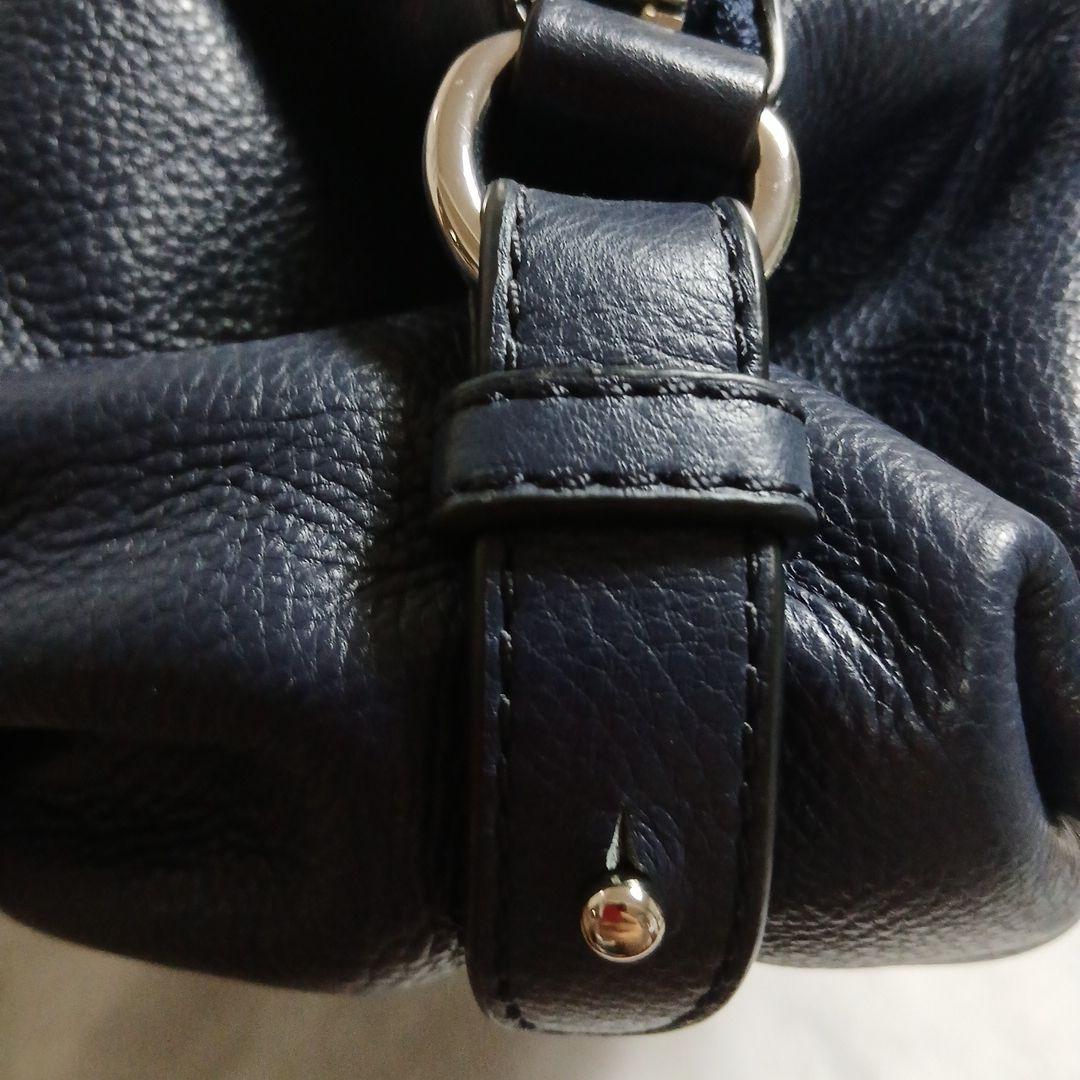 最終値下げ♪ネイビー レザー ショルダーバッグ