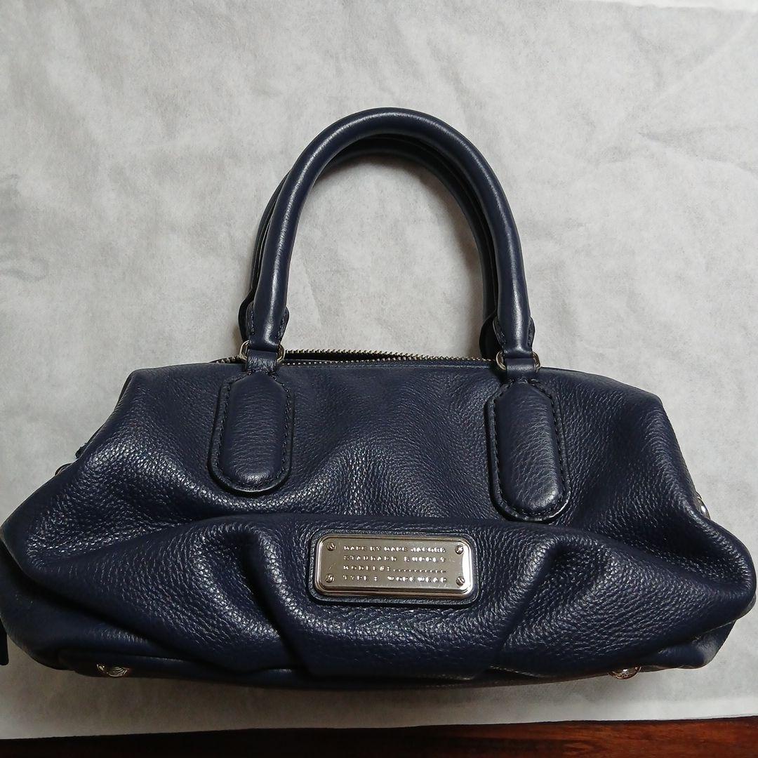 最終値下げ♪ネイビー レザー ショルダーバッグ