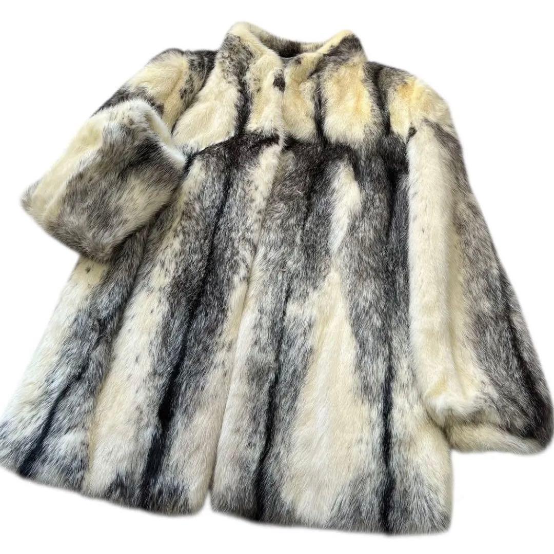 クロスミンク サガフォックス パール リアルファー 毛皮 13号