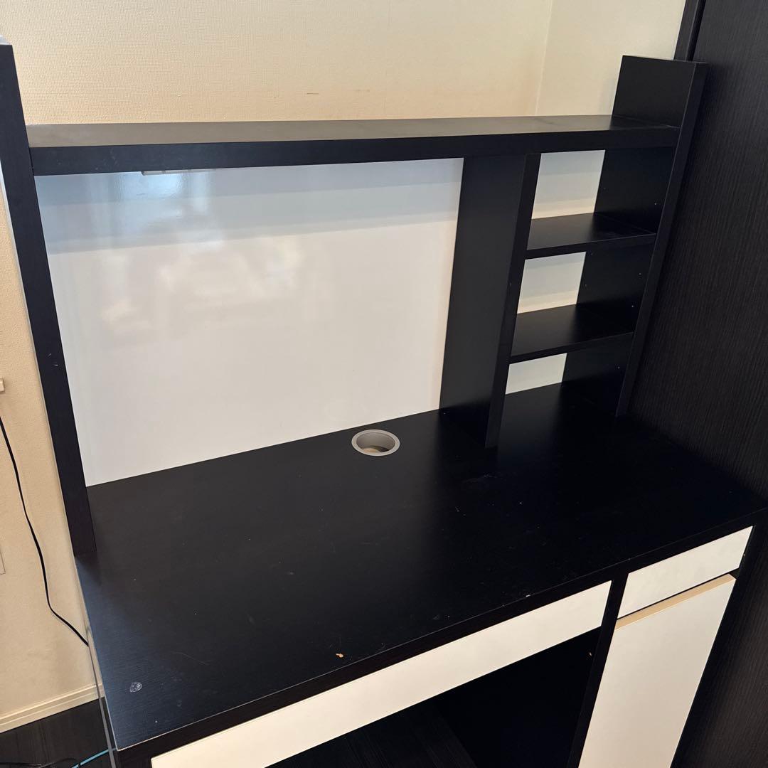 IKEAデスク　ミッケ　黒x白