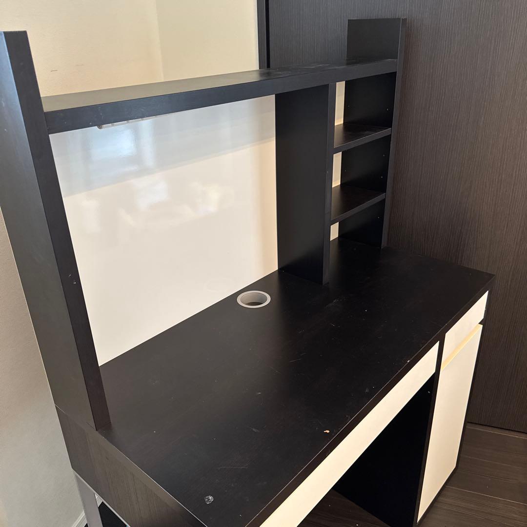 IKEAデスク　ミッケ　黒x白
