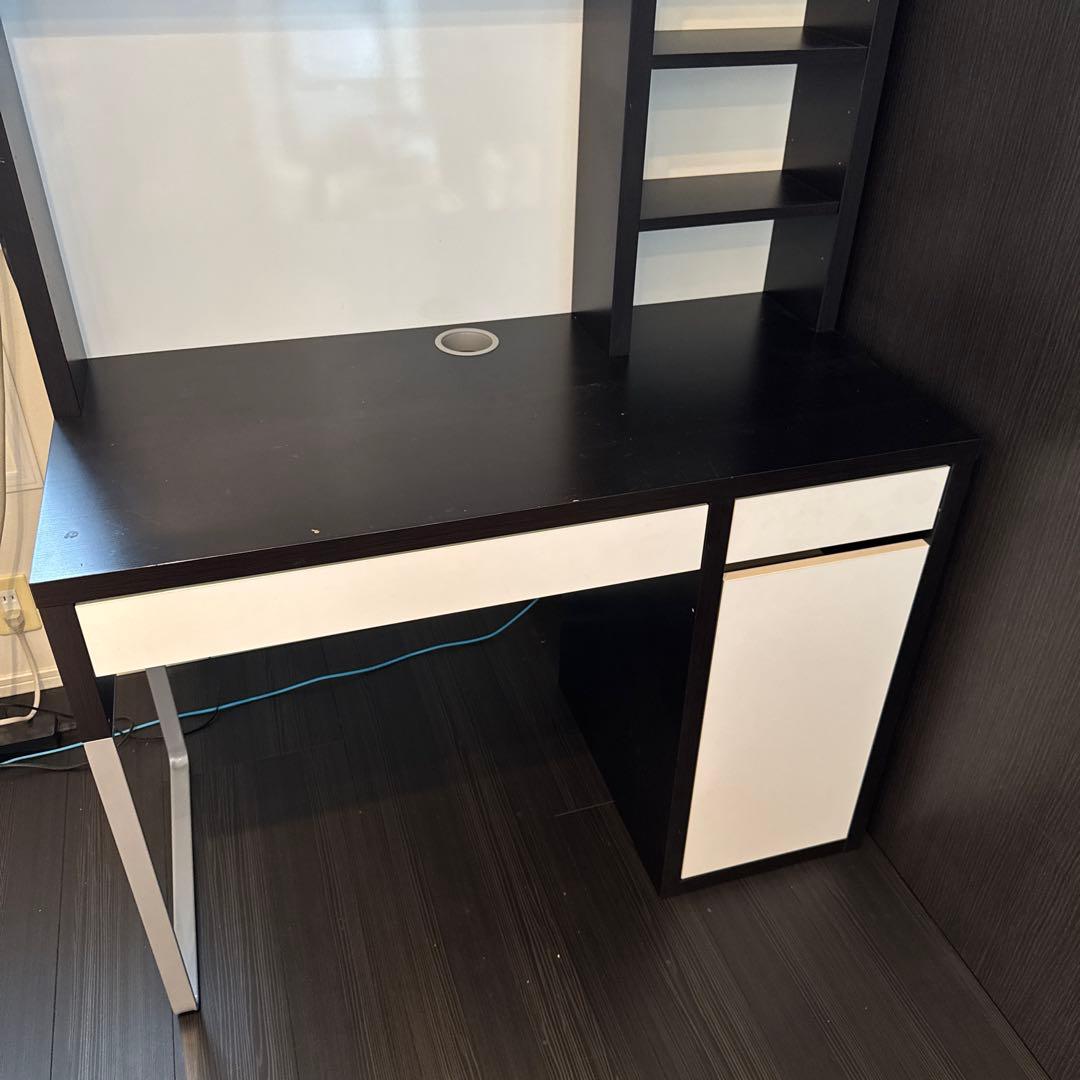 IKEAデスク　ミッケ　黒x白