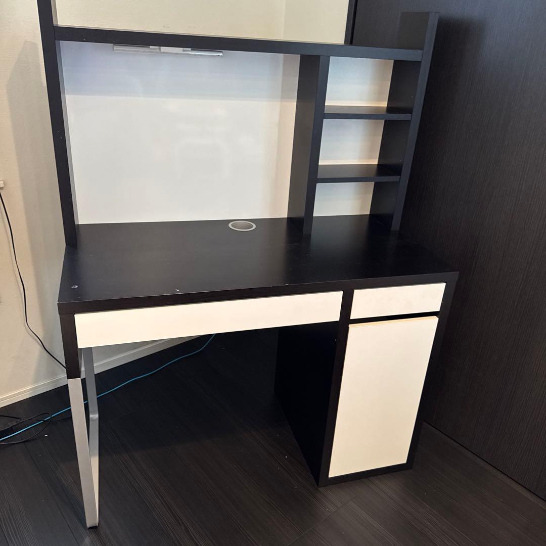 IKEAデスク　ミッケ　黒x白