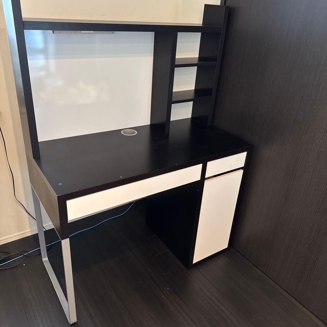 IKEAデスク　ミッケ　黒x白