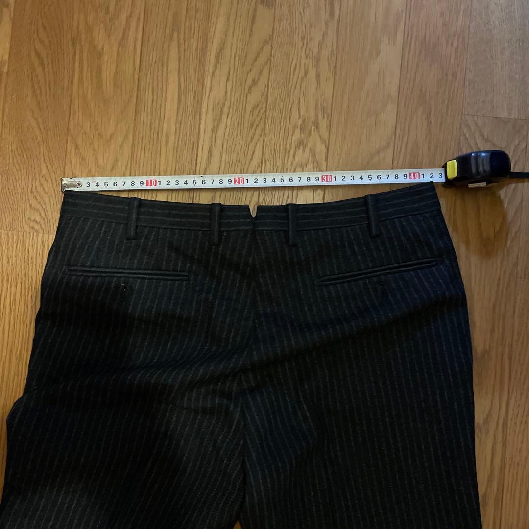 INCOTEXインコテックス　スラックス48ダークグレー縦ストライプ