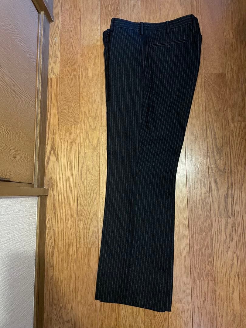 INCOTEXインコテックス　スラックス48ダークグレー縦ストライプ