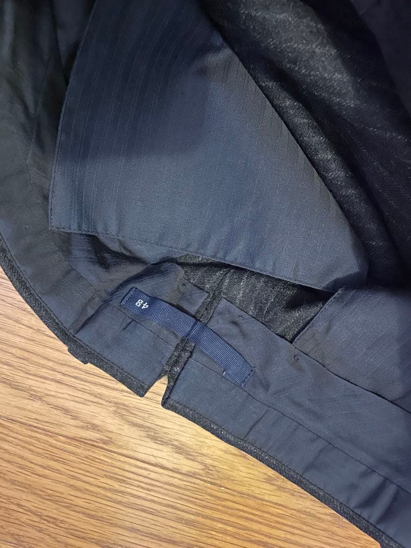 INCOTEXインコテックス　スラックス48ダークグレー縦ストライプ