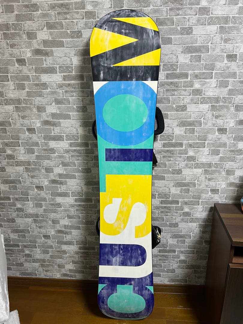 マルチカラー スノーボード ビンディング付き