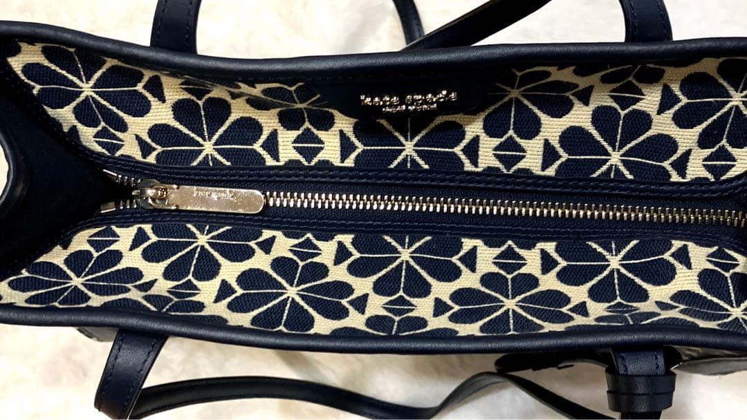 kate spade ケイトスペード トートバッグ フラワージャガード ブルー
