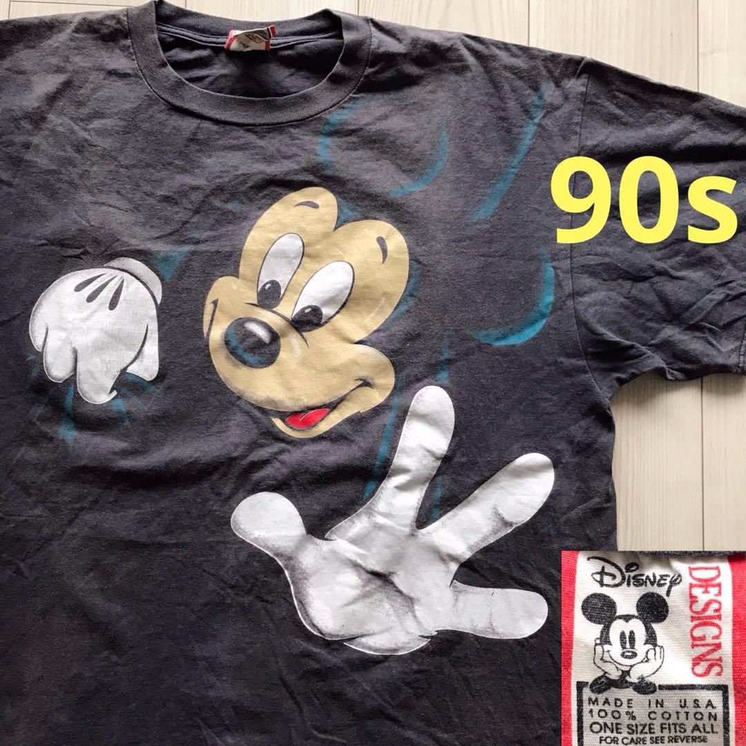 27 ミッキー mickey 90年代ヴィンテージ 突き抜け Tシャツ