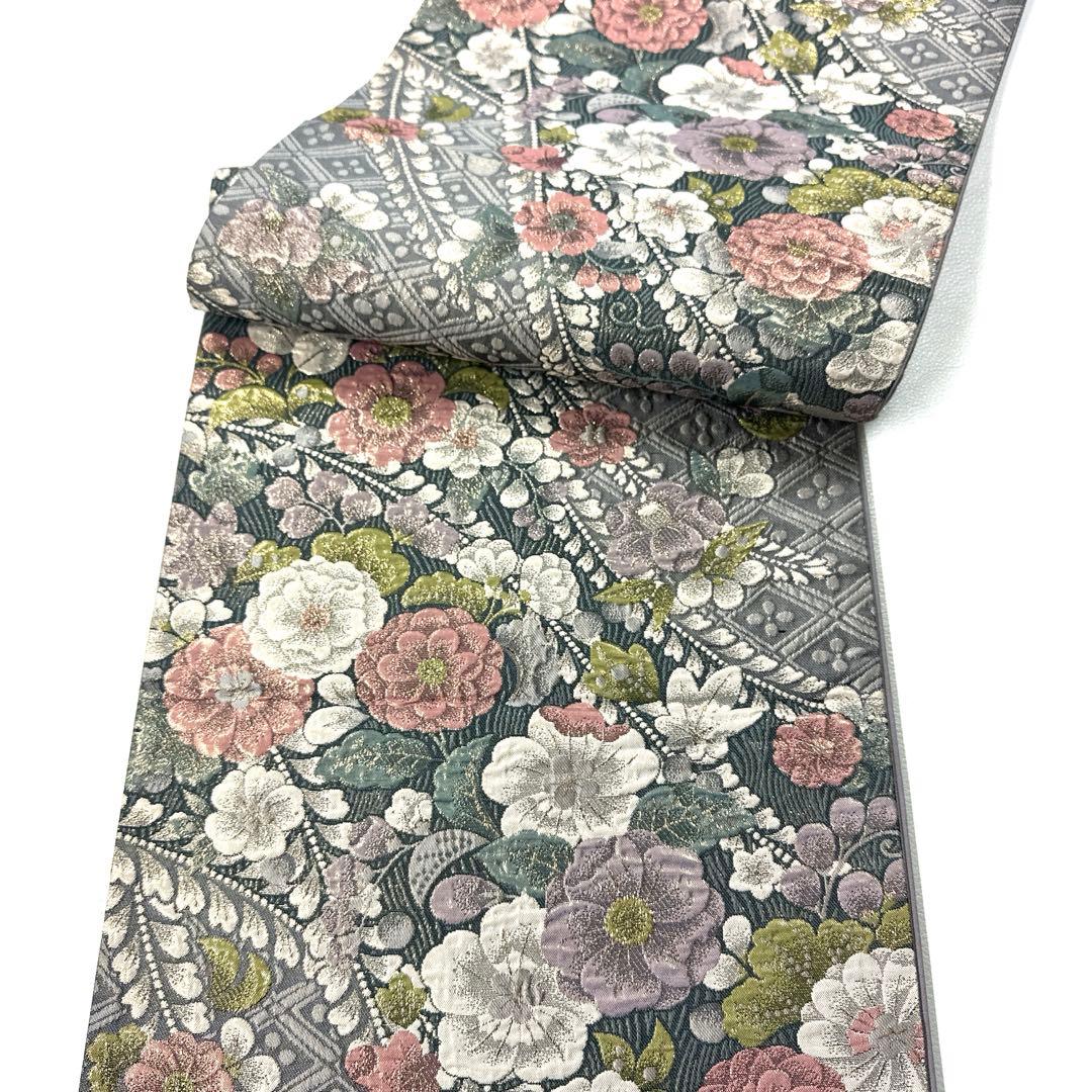 専用帯6320 ●やまと誂製 高級 正絹 六通 袋帯 辻ヶ花