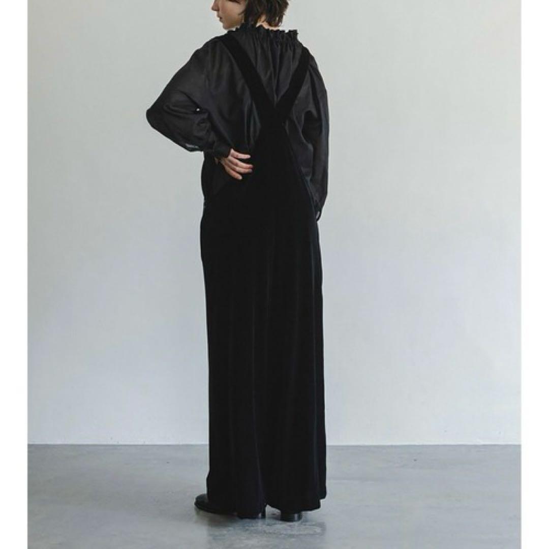 アンシェヌマン ベロア オーバーオール サロペット 黒 定価約3万円 ブラック