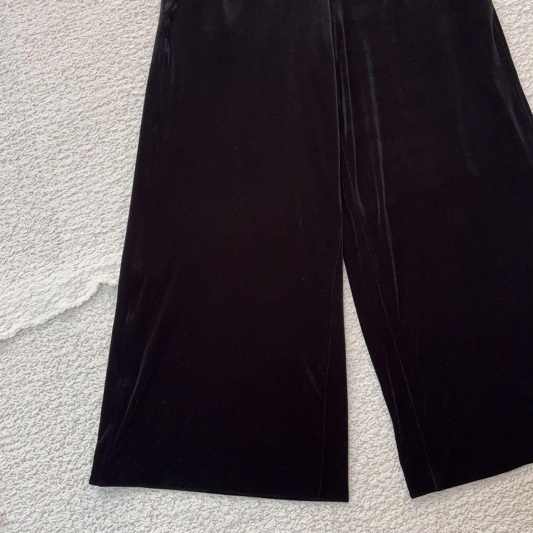 アンシェヌマン ベロア オーバーオール サロペット 黒 定価約3万円 ブラック