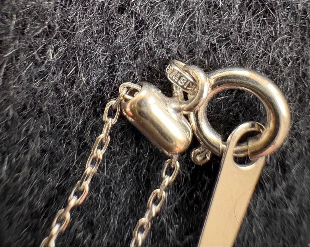 K18WG 18金ホワイトゴールド チェーンネックレス 45cm