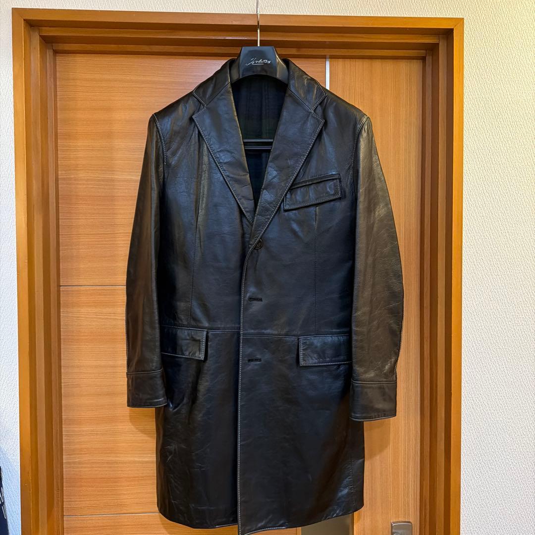 羊革　ラムレザー　チェスターコート