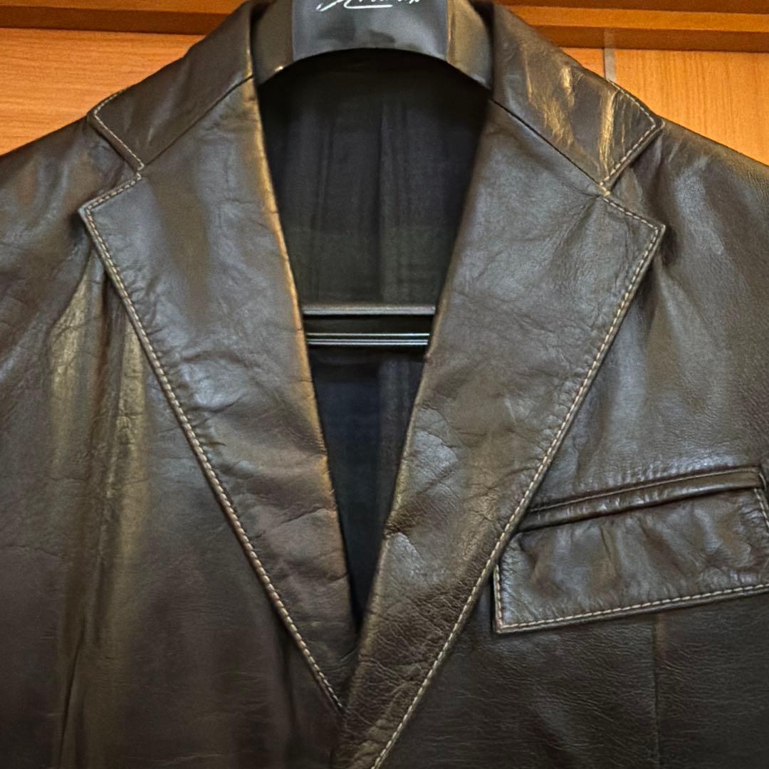 羊革　ラムレザー　チェスターコート