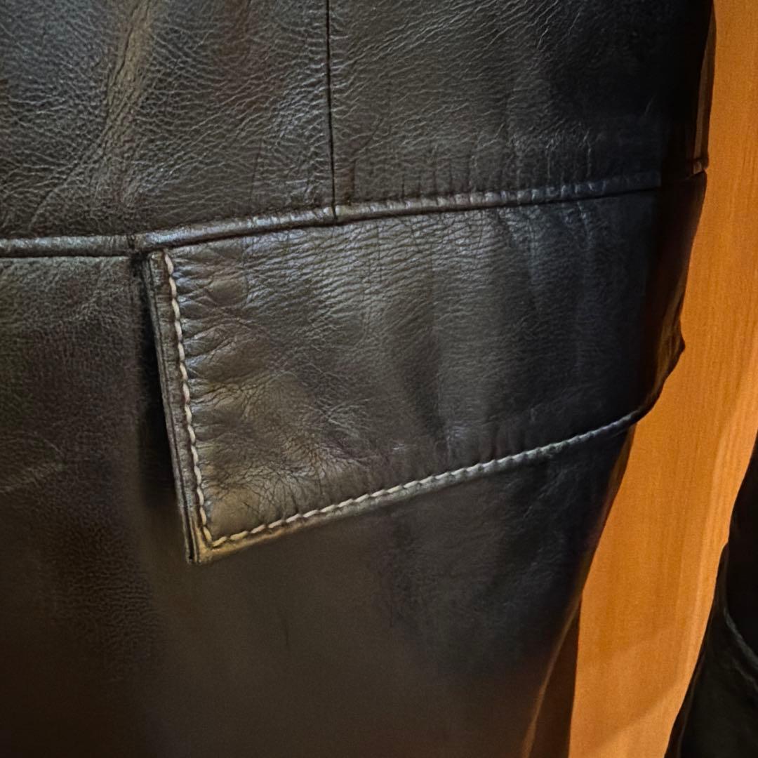 羊革　ラムレザー　チェスターコート