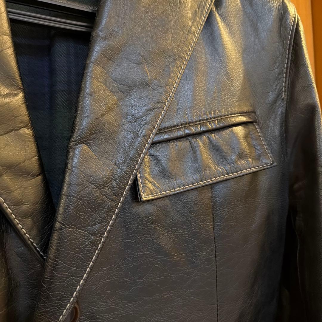 羊革　ラムレザー　チェスターコート