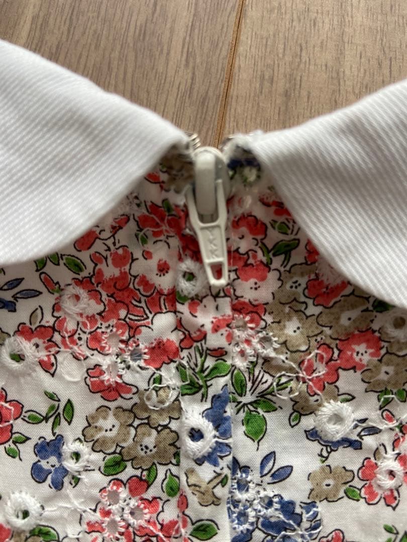 ファミリア 花柄ワンピース　紺ワンピース　120