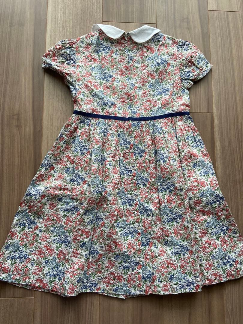 ファミリア 花柄ワンピース　紺ワンピース　120