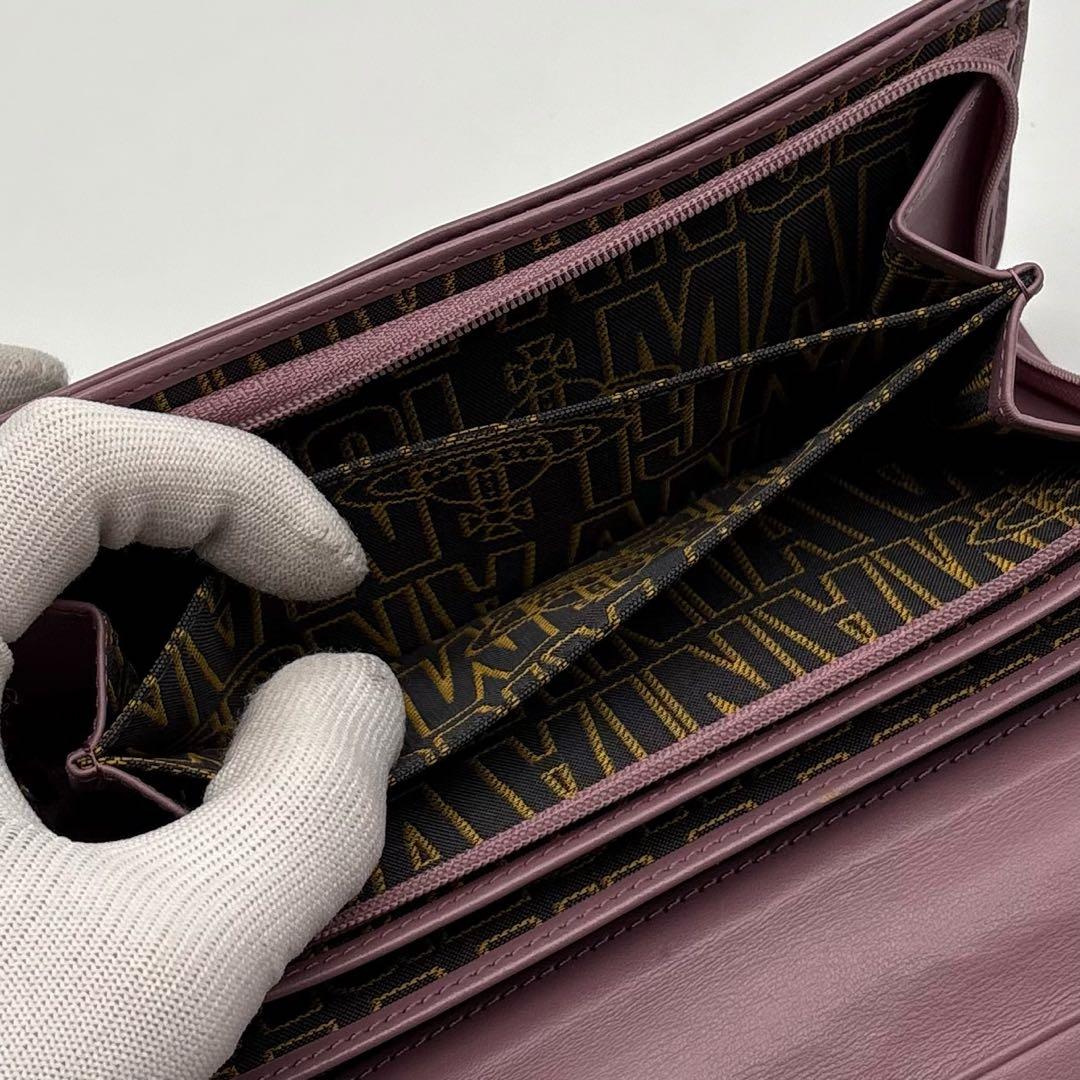 【極美品】ヴィヴィアンウエストウッド レザー 長財布 オーブ フラップ ブラック