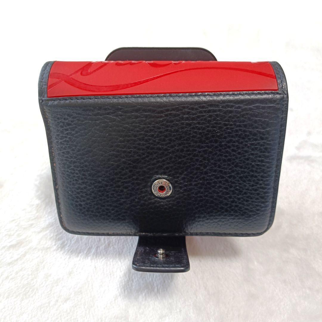 極美品♪クリスチャンルブタン 二つ折り財布 パロマ ミニウォレット 黒 赤 箱付