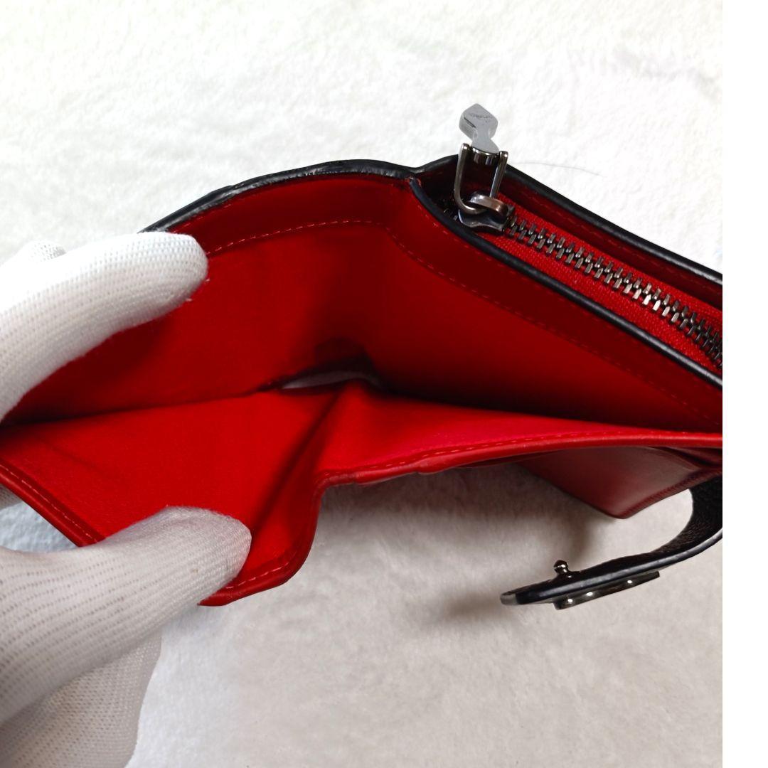 極美品♪クリスチャンルブタン 二つ折り財布 パロマ ミニウォレット 黒 赤 箱付