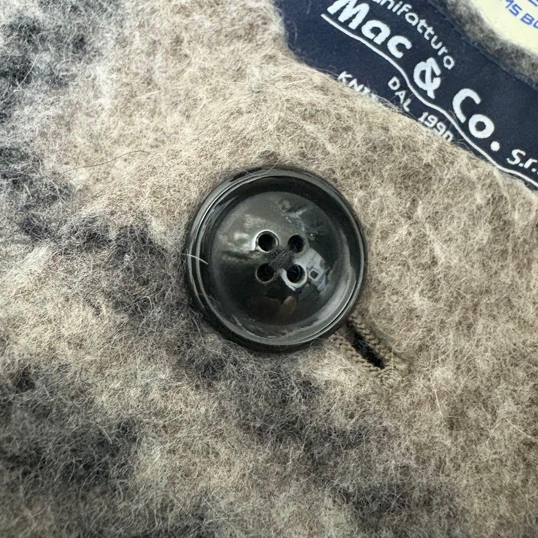 BEAMS BOYスライバー タータンチェック ノーカラーコート ロング　モヘヤ