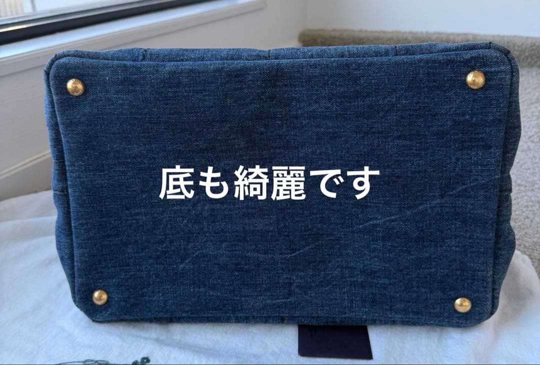 おにく様　PRADAプラダ　カナパ　トートバッグ　デニム　新品同様