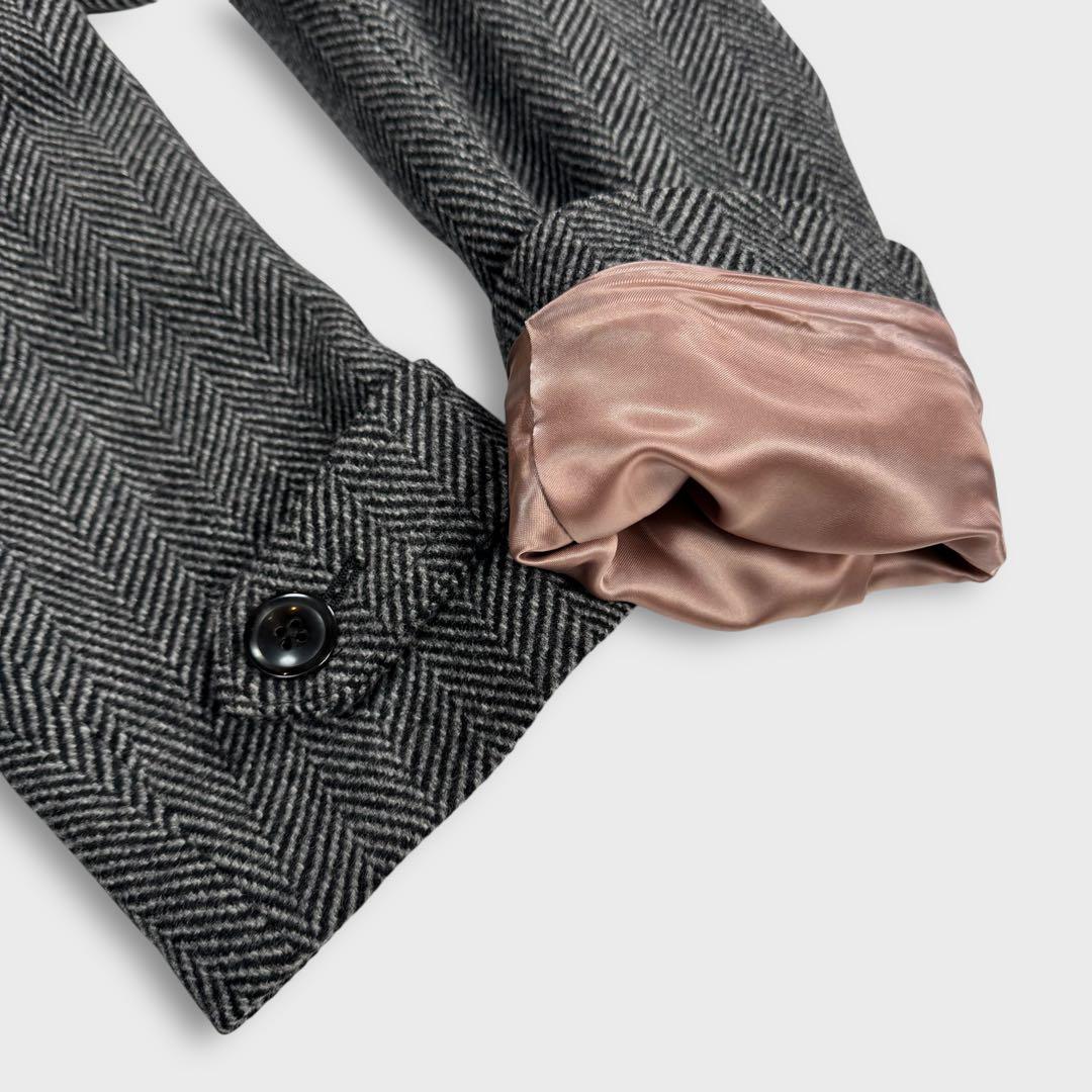 近年 美品 L ポールスミス カシミヤ ヘリンボーン ダブルチェスターコート