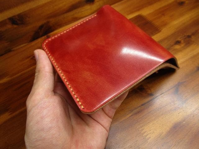 コンパクト財布 ロカド シェルコードバン 二つ折り 日本製 ミニ財布 ミニマル