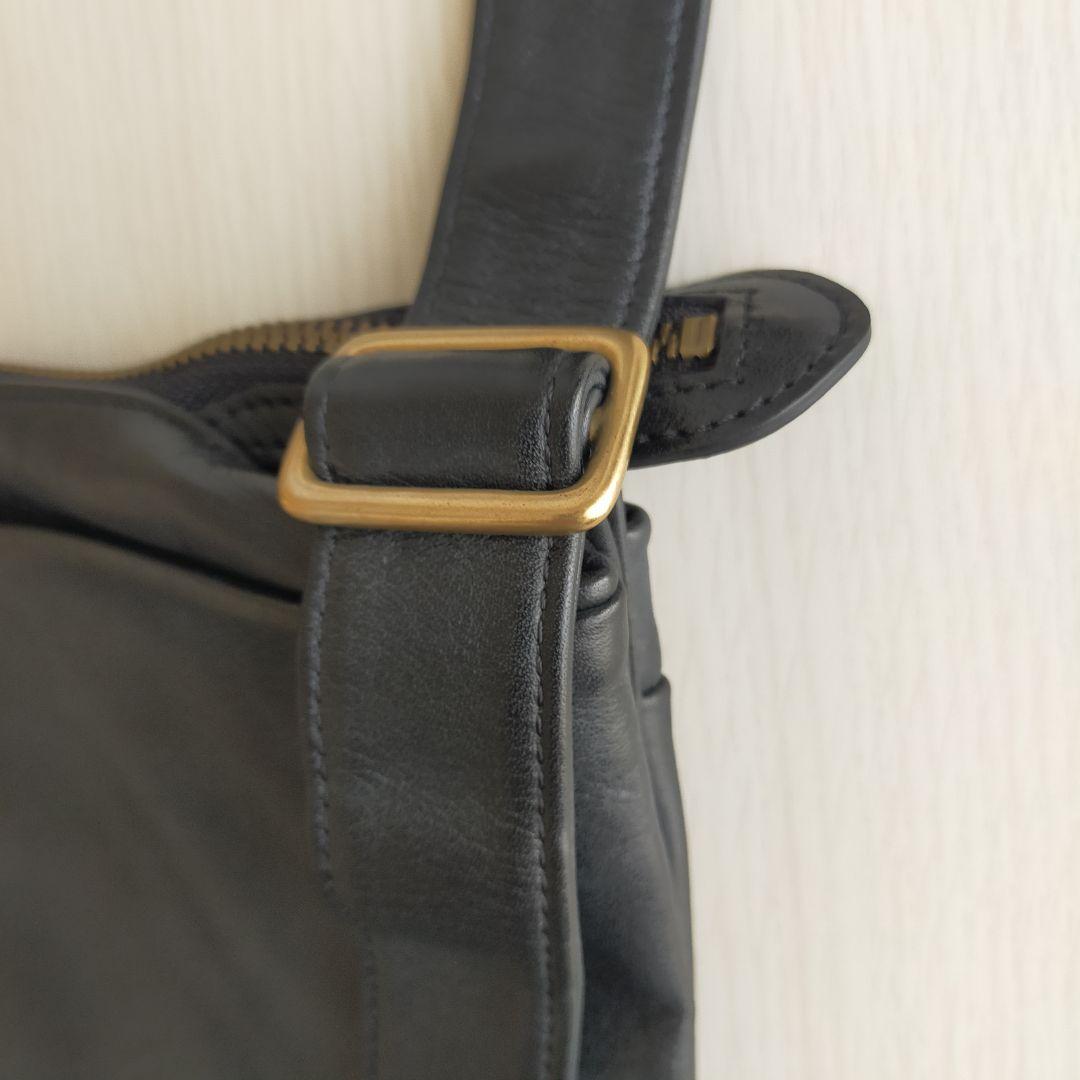 人形町ベース×ear【日本製】撥水・レザースマートショルダーバッグM