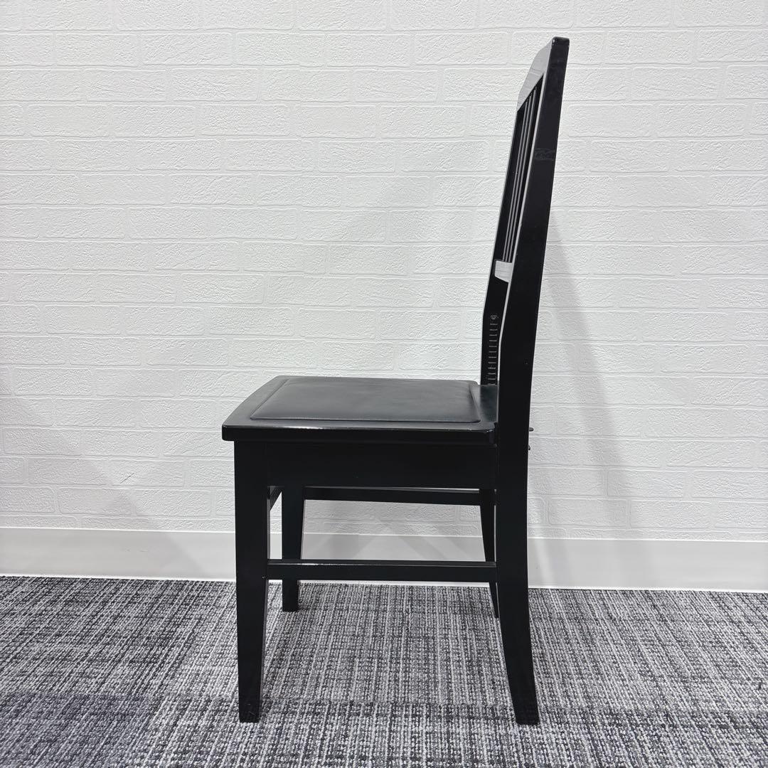 【送料無料】トムソン椅子 ピアノ椅子　高さ調整可能　　背もたれピアノ　黒革