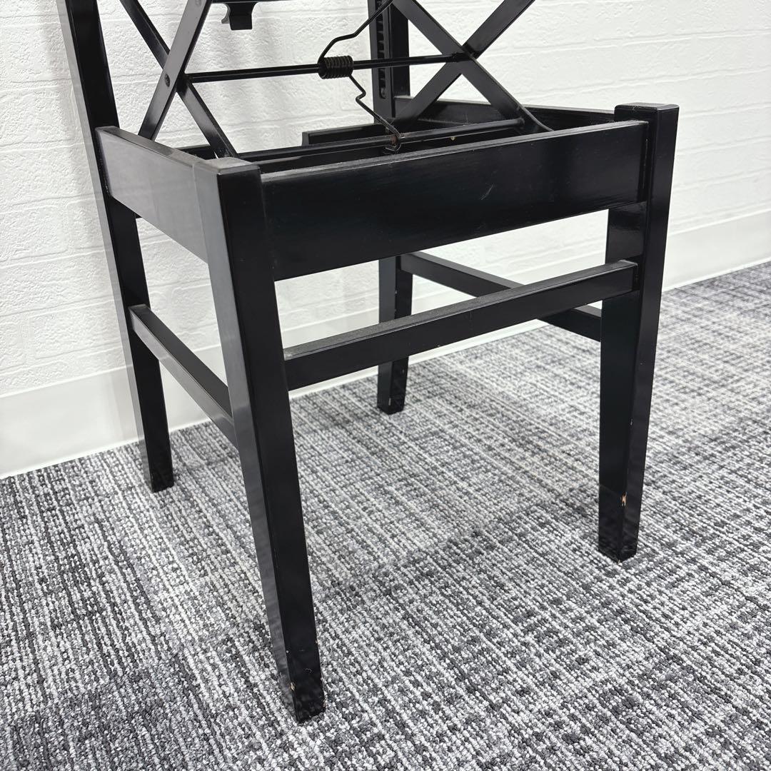 【送料無料】トムソン椅子 ピアノ椅子　高さ調整可能　　背もたれピアノ　黒革