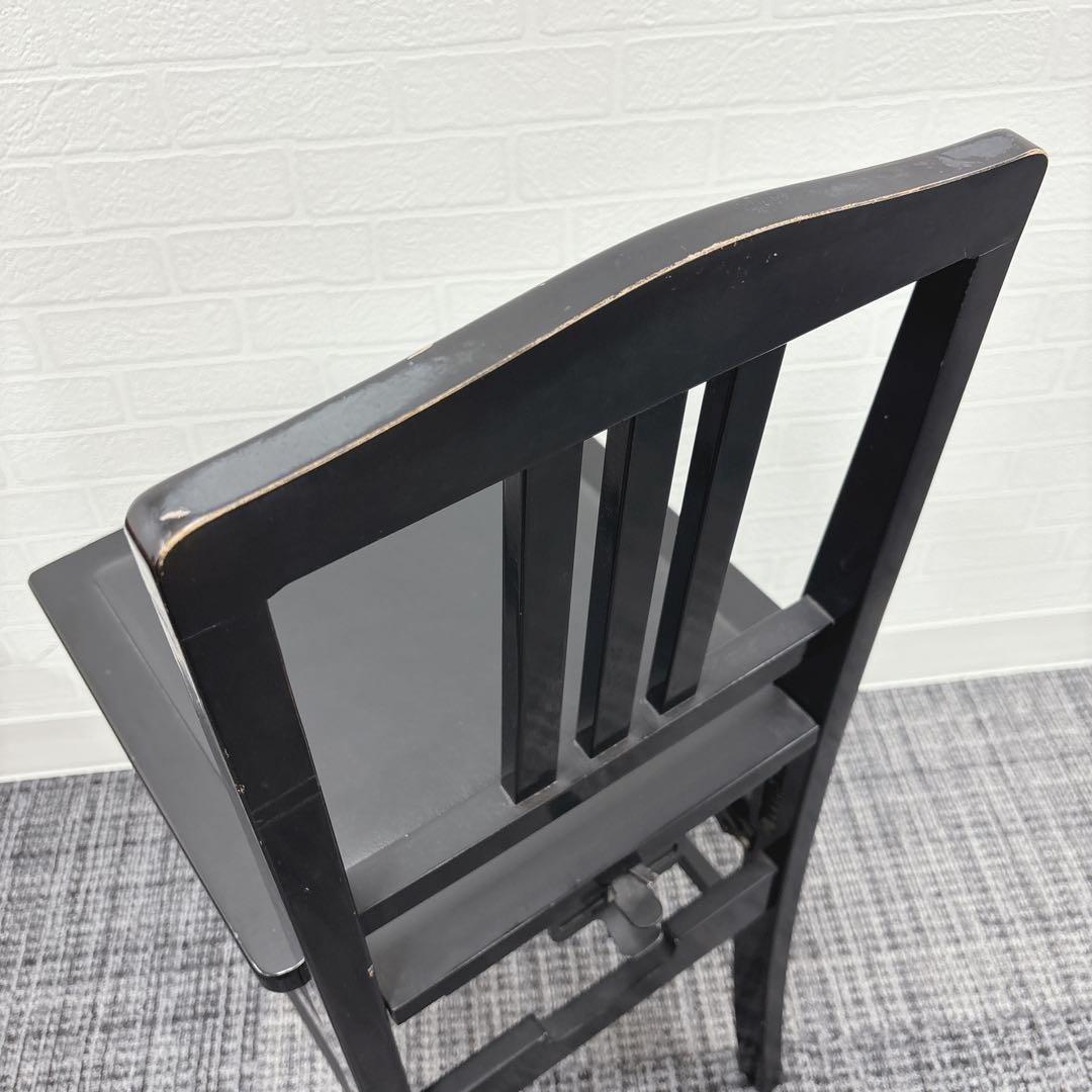 【送料無料】トムソン椅子 ピアノ椅子　高さ調整可能　　背もたれピアノ　黒革