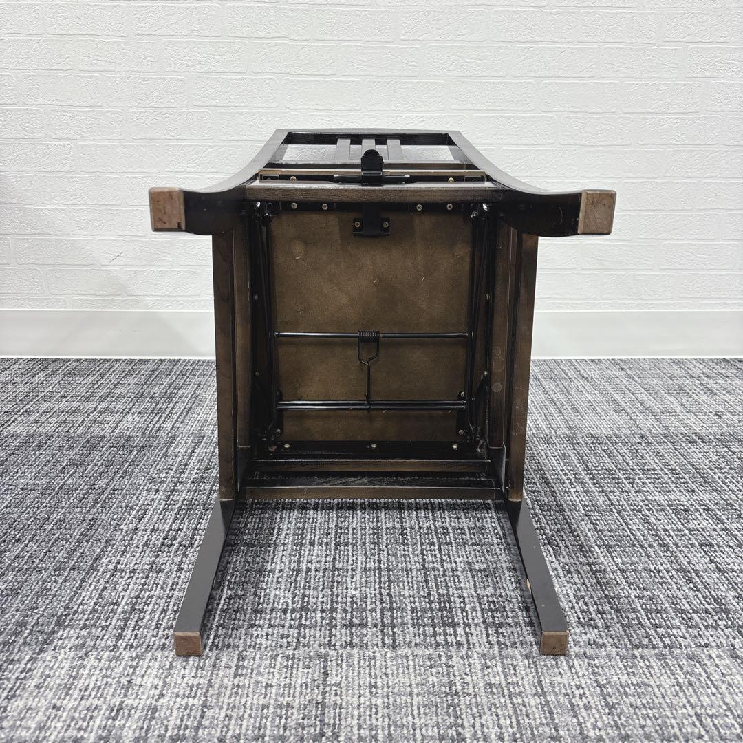 【送料無料】トムソン椅子 ピアノ椅子　高さ調整可能　　背もたれピアノ　黒革