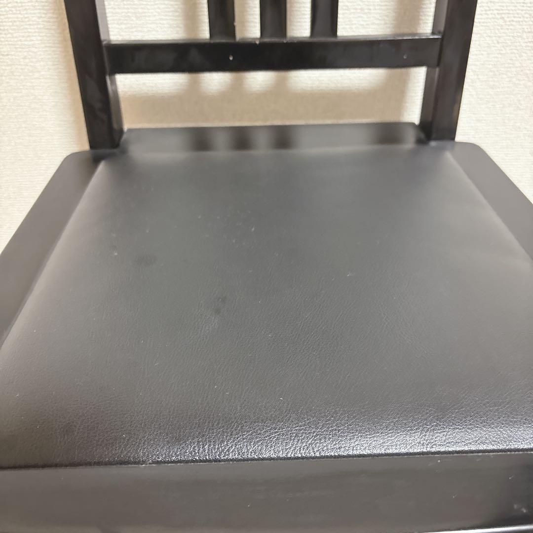 【送料無料】トムソン椅子 ピアノ椅子　高さ調整可能　　背もたれピアノ　黒革